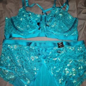 Torrid Nwt Teal Lace Lingerie Set